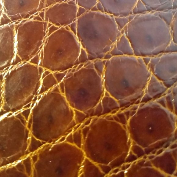 Vintage Crocodile Dual Top Handle Frame Swagger Style  Handbag - Picture 11 of 13